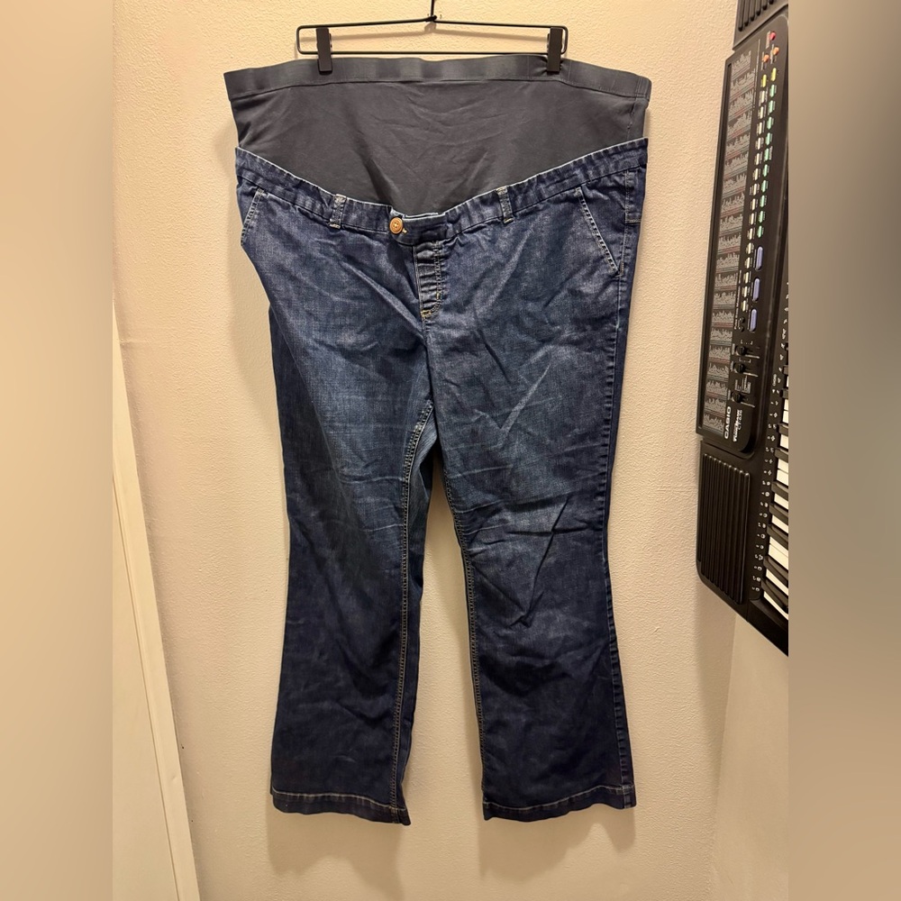 Old Navy Women's Dark Blue Flare Maternity Jeans